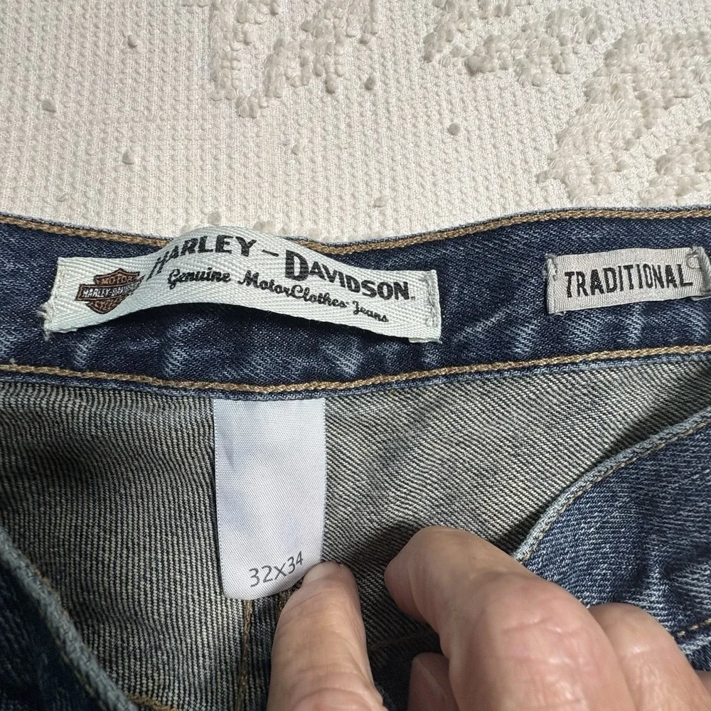 Harley Davidson Men's Jeans 32 X 34 Traditional Fit Relaxed Straight Leg